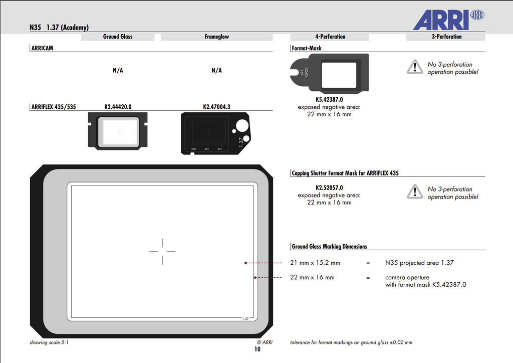 ARRI 435/535 N35 1.37 (academy) - Ground glass