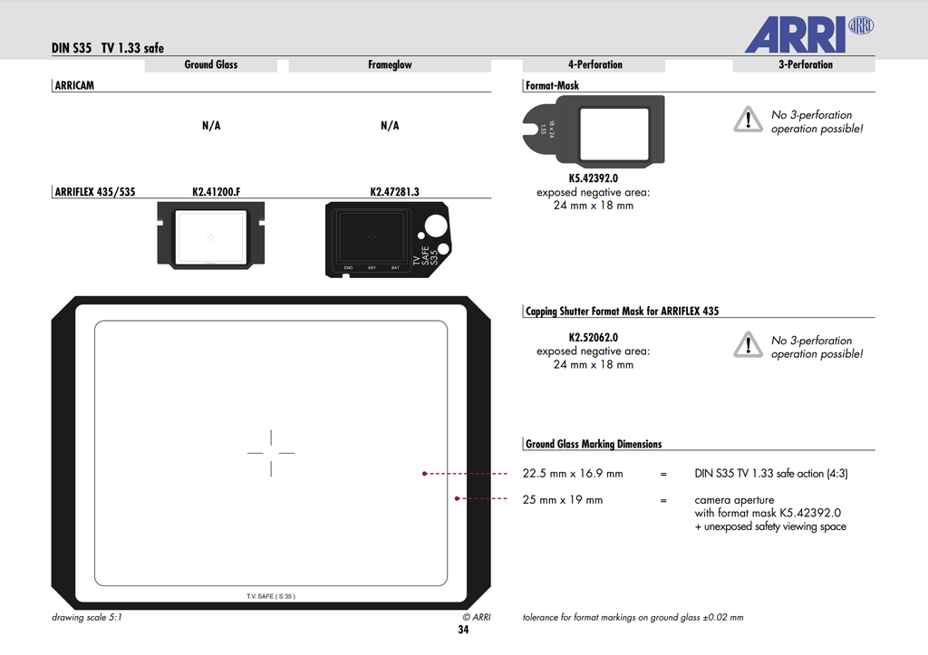 ARRI 435/535 S35 TV 1.33 safe - Arri glow + Ground glass