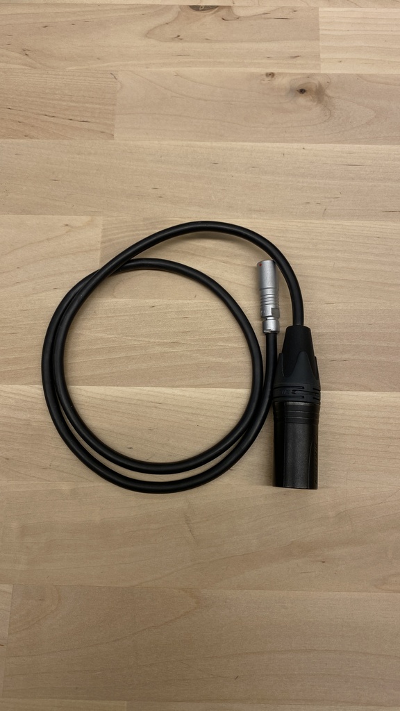 3-pin XLR (male) to 3-pin Fischer (female)