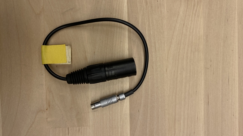 4-pin XLR (male) to 3-pin Fischer (female)