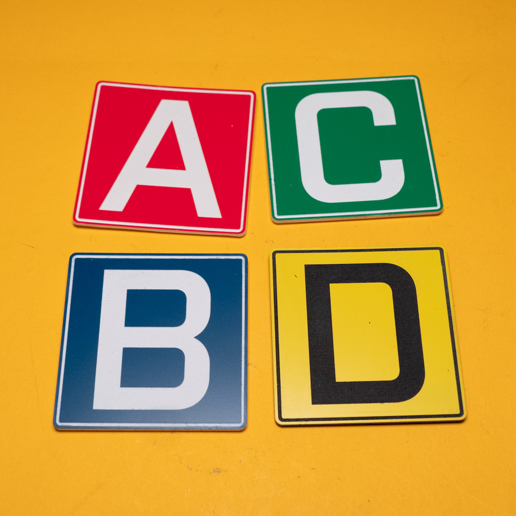 Filter tag set Camera letters, large